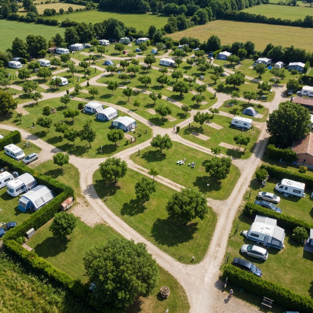 Vue aérienne du camping